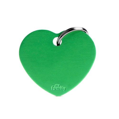 Tag Aluminum Big Heart Green