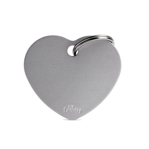 Tag Aluminum Big Heart Grey