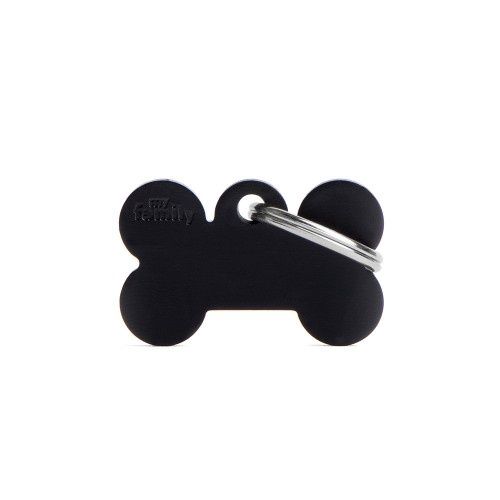 Tag Aluminum Small Bone Black