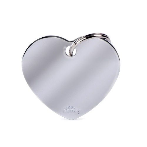 Tag Big Heart Chromed Brass
