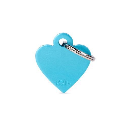 Tag Aluminum Small Heart Light Blue