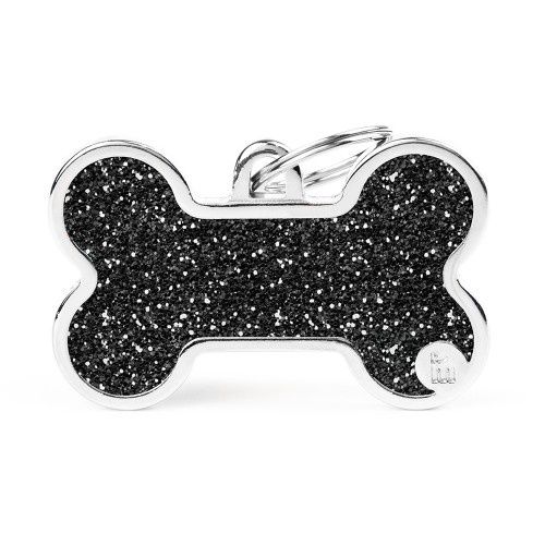Tag Big Bone Black Glitter