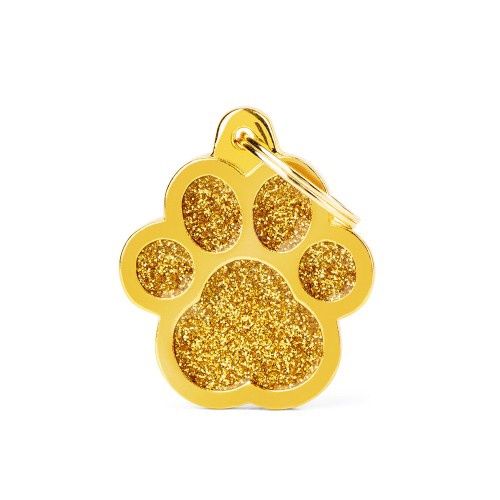 Tag Glitter Paw Gold