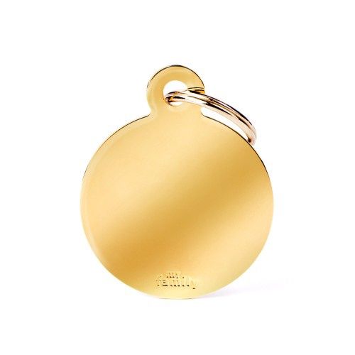 Tag Gold Big Circle Golden Brass
