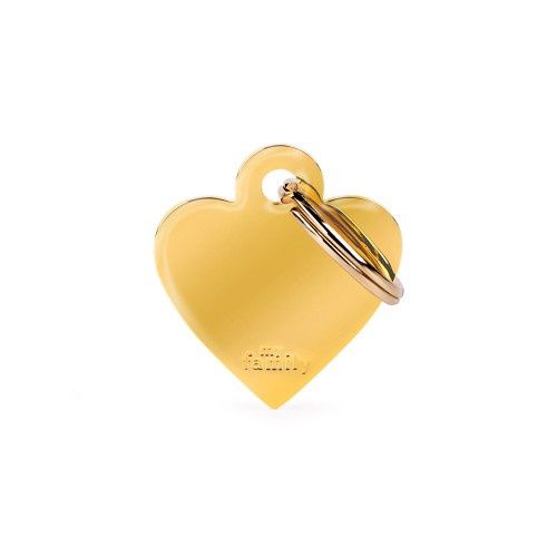 Tag Gold Small Heart Golden Brass