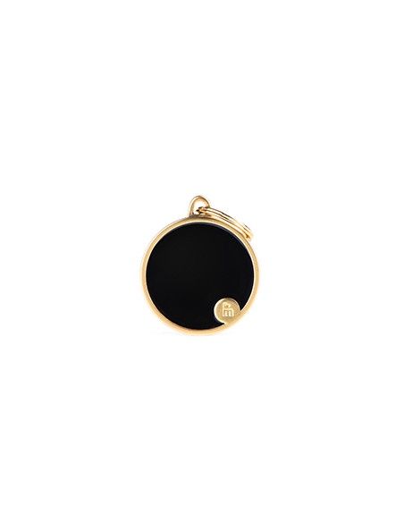 Tag Handmade Large Black Circle Gold