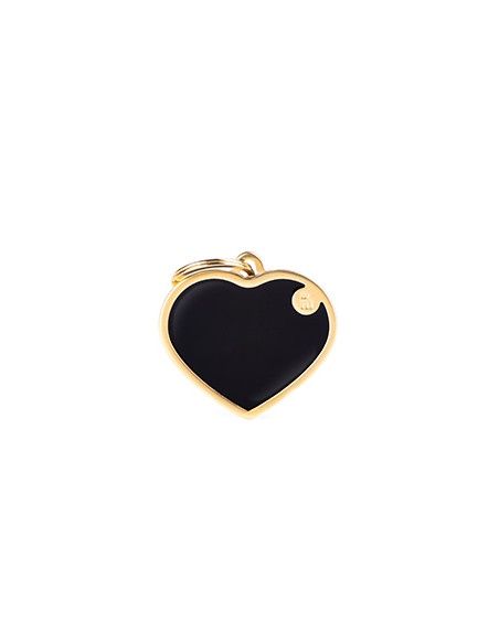 Tag Handmade Large Black Heart Gold