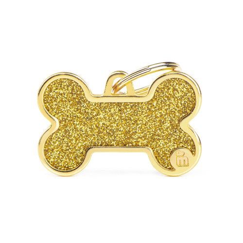Tag Shine Big Bone Glitter Gold