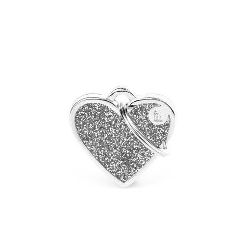 Tag Shine Small Heart Glitter Silver