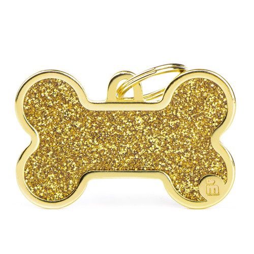 Tag Shine XL Bone Glitter Gold