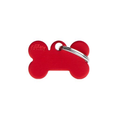 Tag Small Bone Aluminum Red