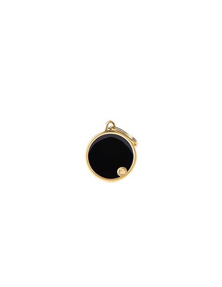 Tag Handmade Medium Black Circle Gold