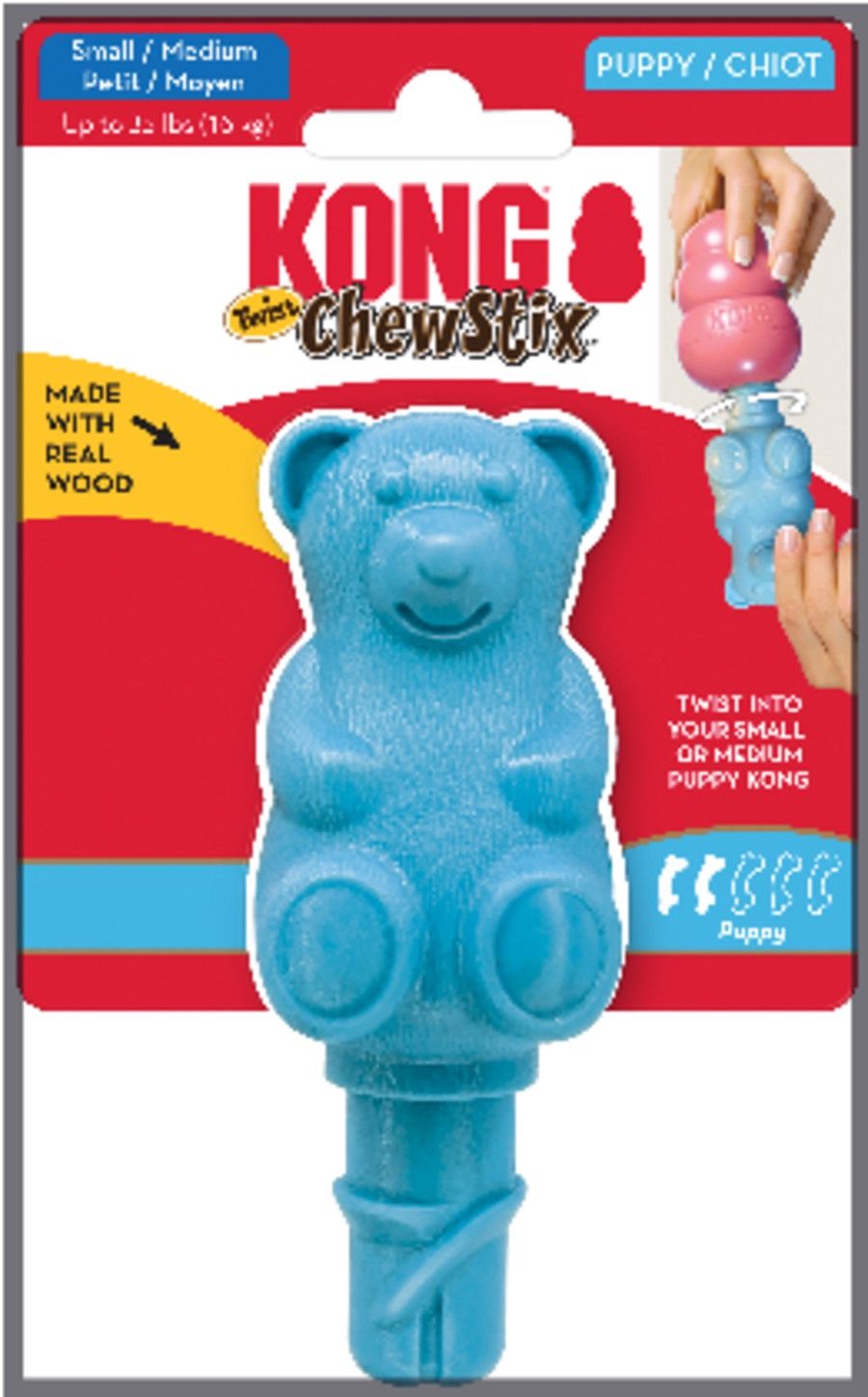 Kong Twist Dog Toy Bear SM