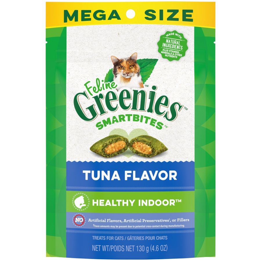 Greenies Cat Treats, Size: Mega 4.6 oz, Type: Smartbites Tuna