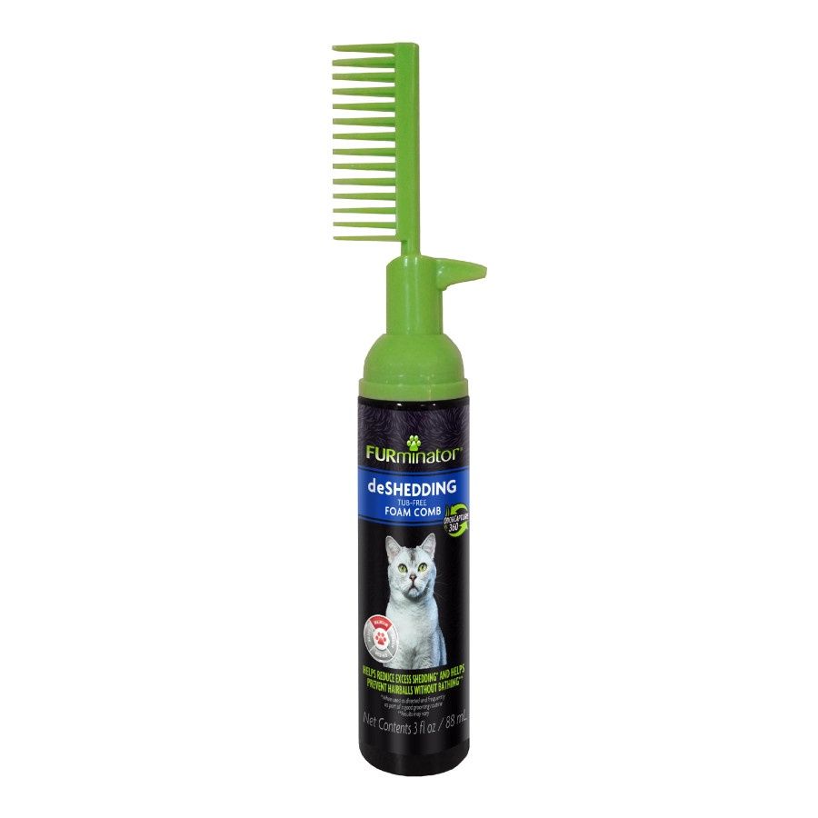 Furminator de Shedding Tub Free Foam Comb for Cats
