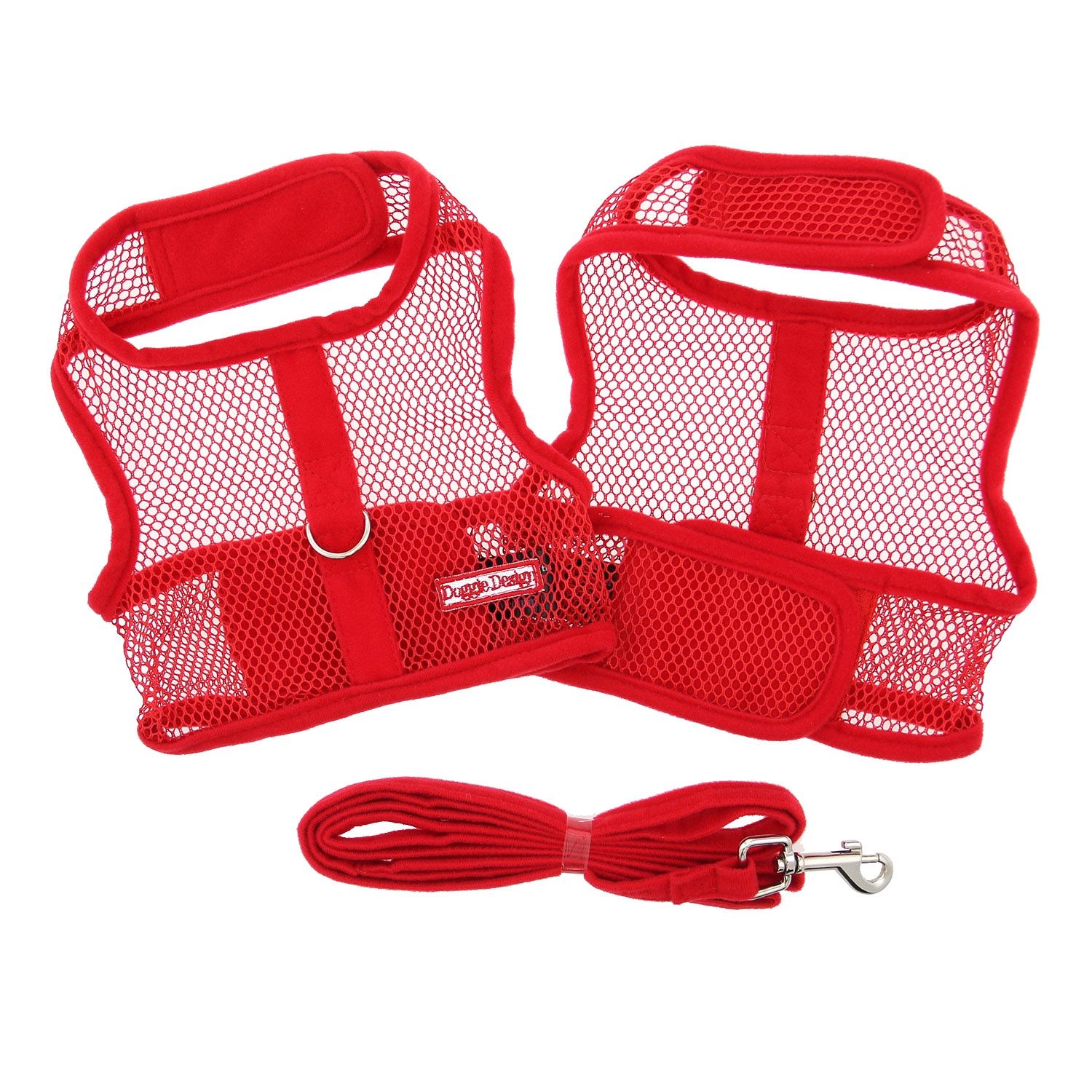 Cool Mesh Harness with Leash, Color: solid red, Size: S