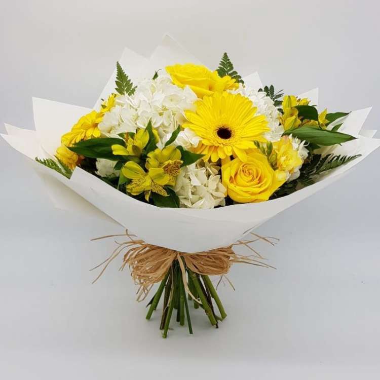 Golden Hibiscus: Paper Wrapped Hand Tied (Yellow)