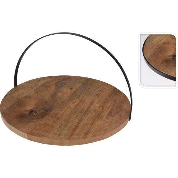 WOOD CHARCUTERIE &amp; SERVING BOARD WITH HANDLE (KM) A53400090