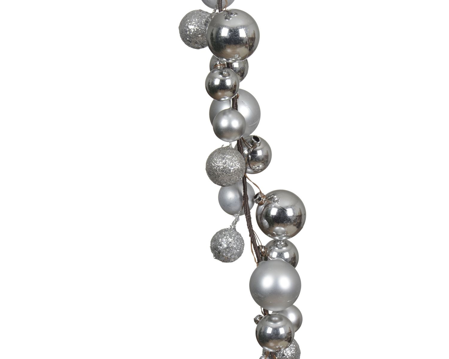 SHINY SILVER & MATTE SILVER BAUBLLEGARLAND SHINY SILVER & MATTE SILVER BAUBLLEGARLAND