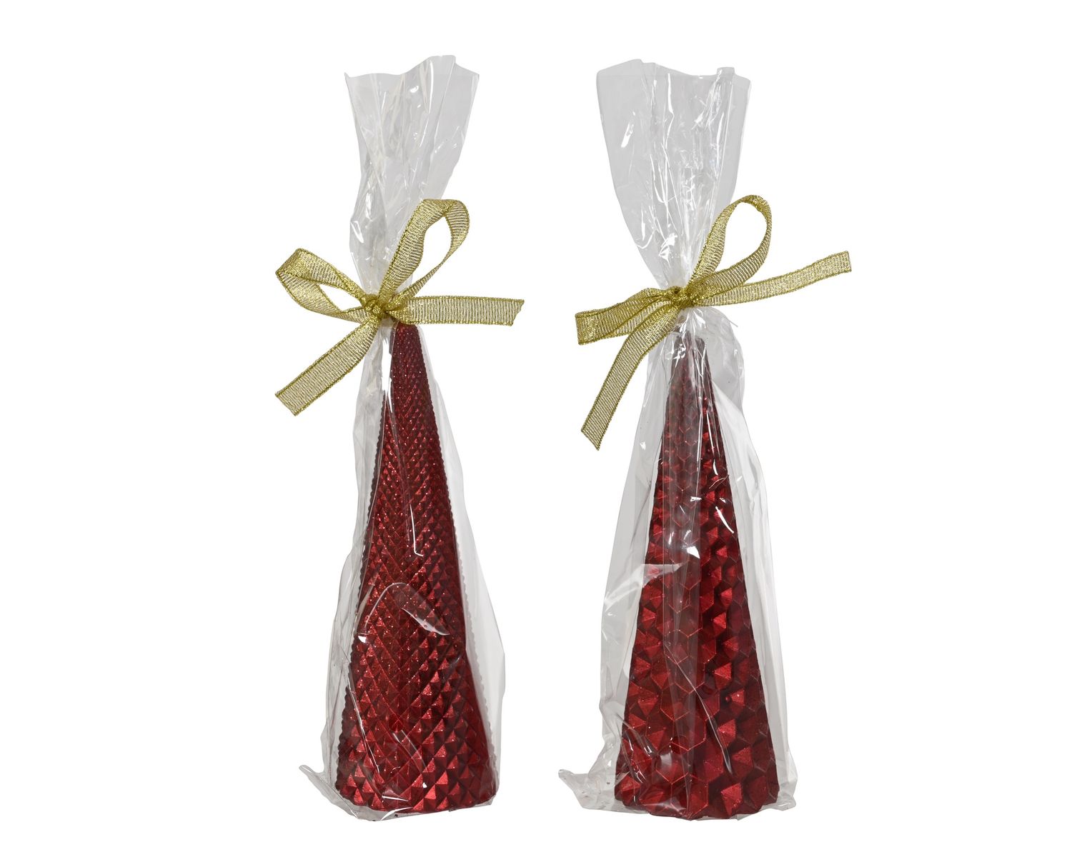 RED HONEYCOMB CONE TREE SMALL CANDLE RED HONEYCOMB CONE TREE SMALL CANDLE