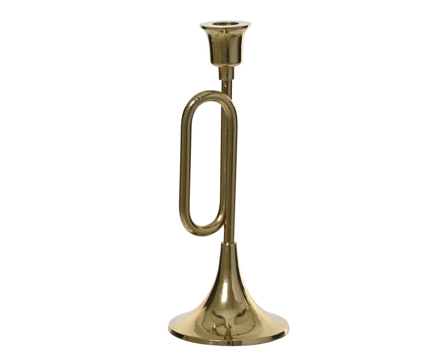 GOLD TRUMPET CANDLE HOLDER GOLD TRUMPET CANDLE HOLDER