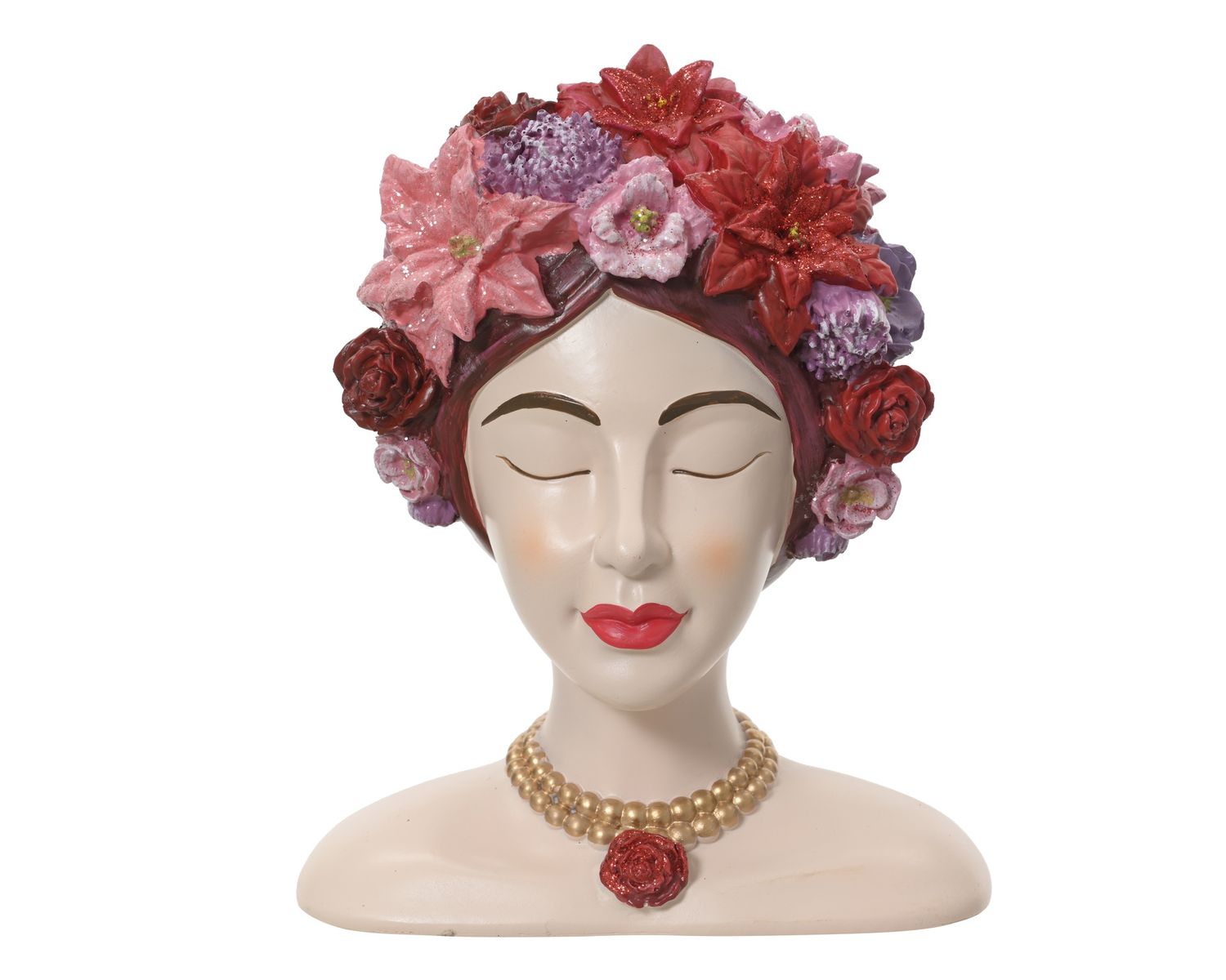 FLOWER HEADWRAP LADIES HEAD PLANTER FLOWER HEADWRAP LADIES HEAD PLANTER
