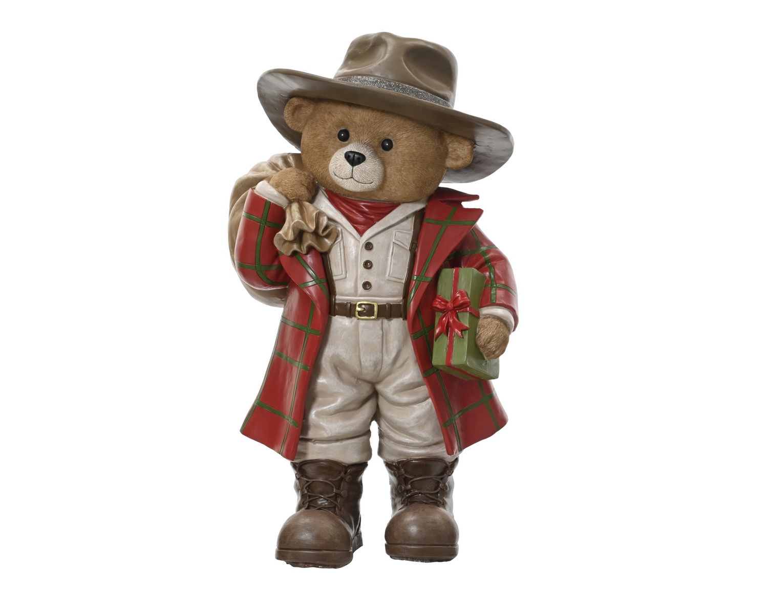 STANDING BEAR HOLDING PRESENT POLYRESIN STANDING BEAR HOLDING PRESENT POLYRESIN