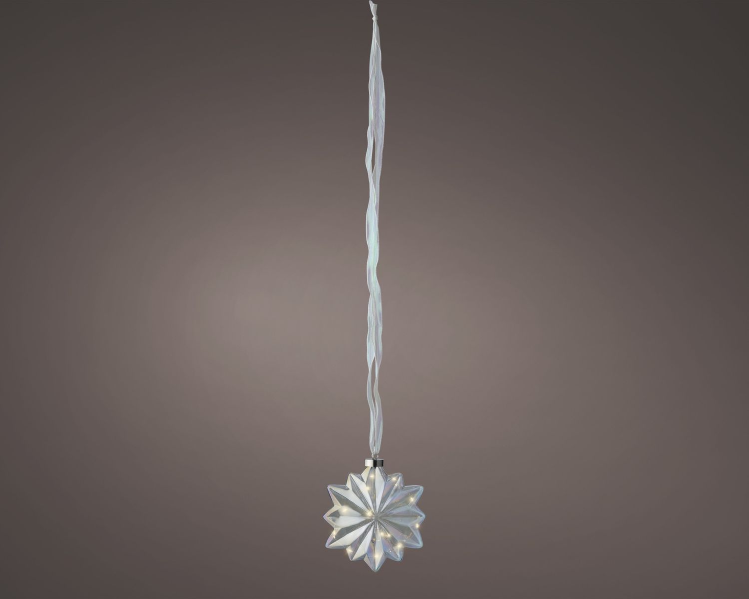 SILVER FLOWER SHAPED BAUBLE LED HANGING SILVER FLOWER SHAPED BAUBLE LED HANGING