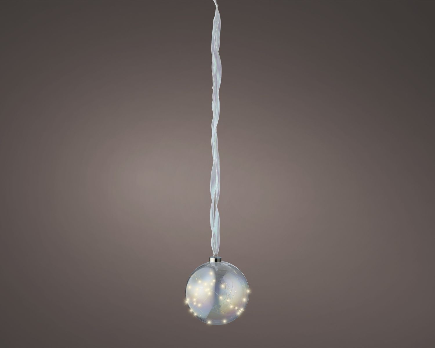 IRRIDESCENT LG BALL SHAPED BAUBLE LED HANGING IRRIDESCENT LG BALL SHAPED BAUBLE LED HANGING