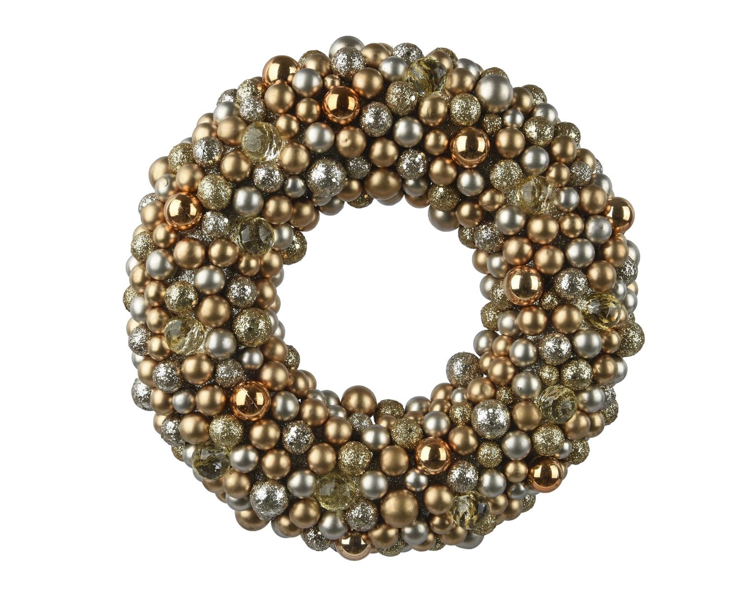 GOLD,COPPER & SILVER BAUBLE WREATH GOLD,COPPER & SILVER BAUBLE WREATH
