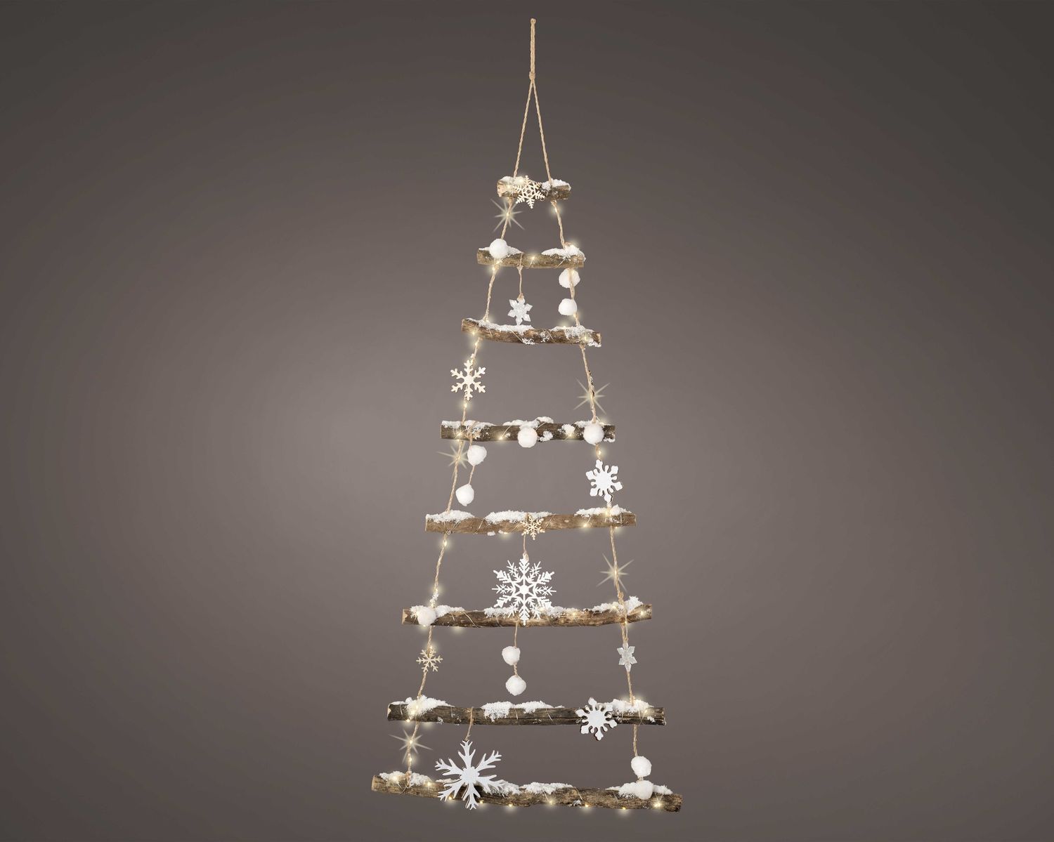 TREE LADDER WITH SNOWFLAKE DECORATIONS & LED TREE LADDER WITH SNOWFLAKE DECORATIONS & LED