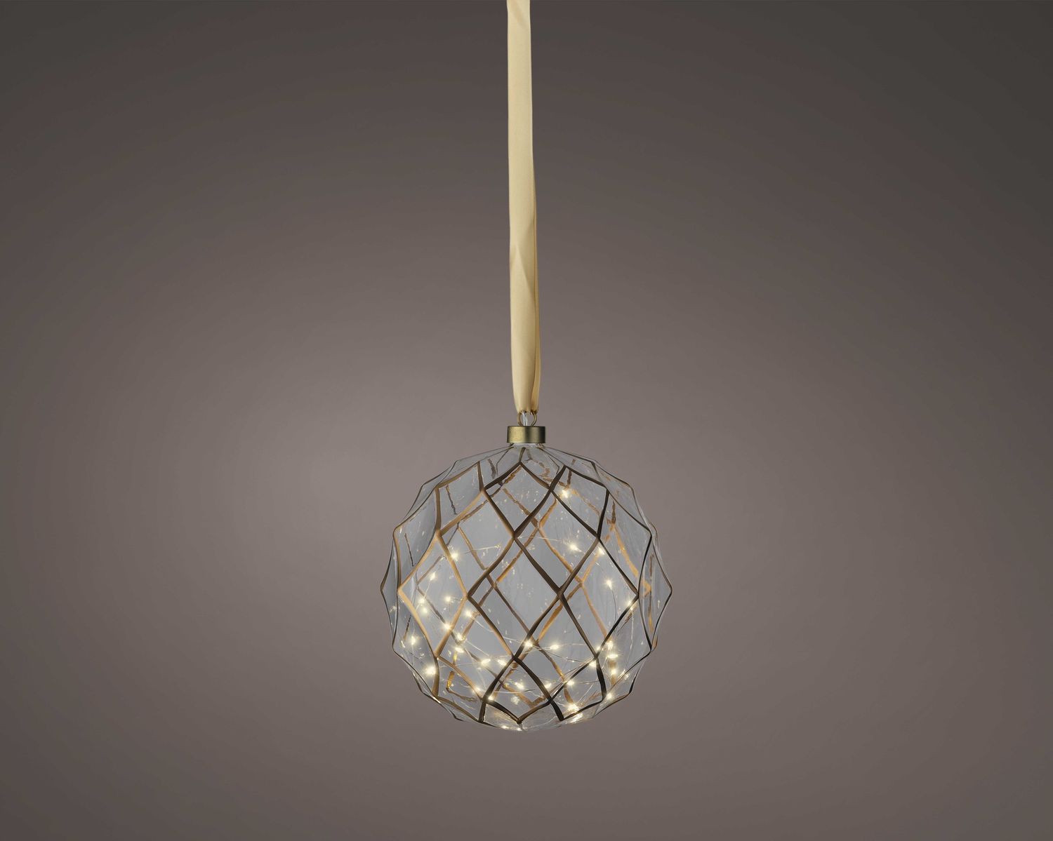 GOLD EDGED BAUBLE LED HANGING GOLD EDGED BAUBLE LED HANGING