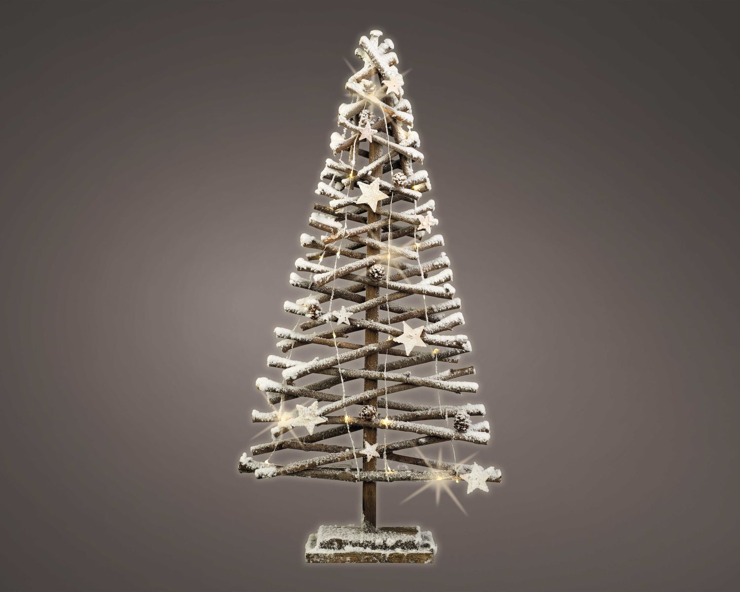 WOOD TREE FROSTED W/LED LIGHTS LG WOOD TREE FROSTED W/LED LIGHTS LG