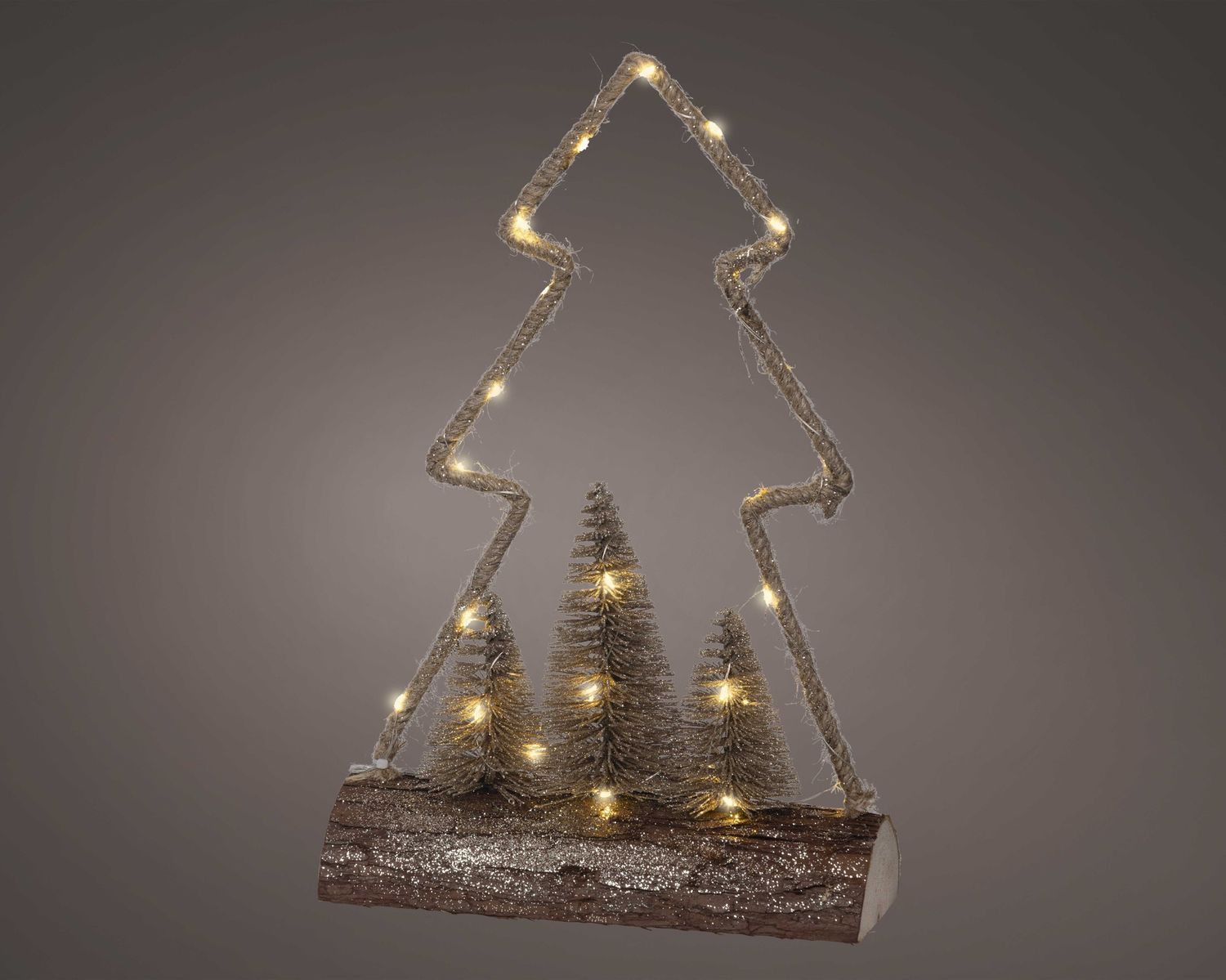 JUTE TREE ON A LOG LED