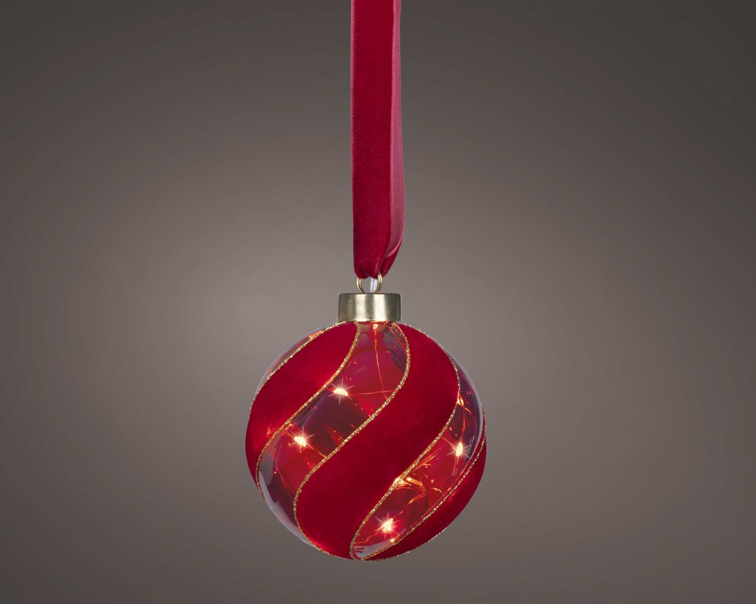 RED SML BALL SHAPED BAUBLE LED HANGING RED SML BALL SHAPED BAUBLE LED HANGING