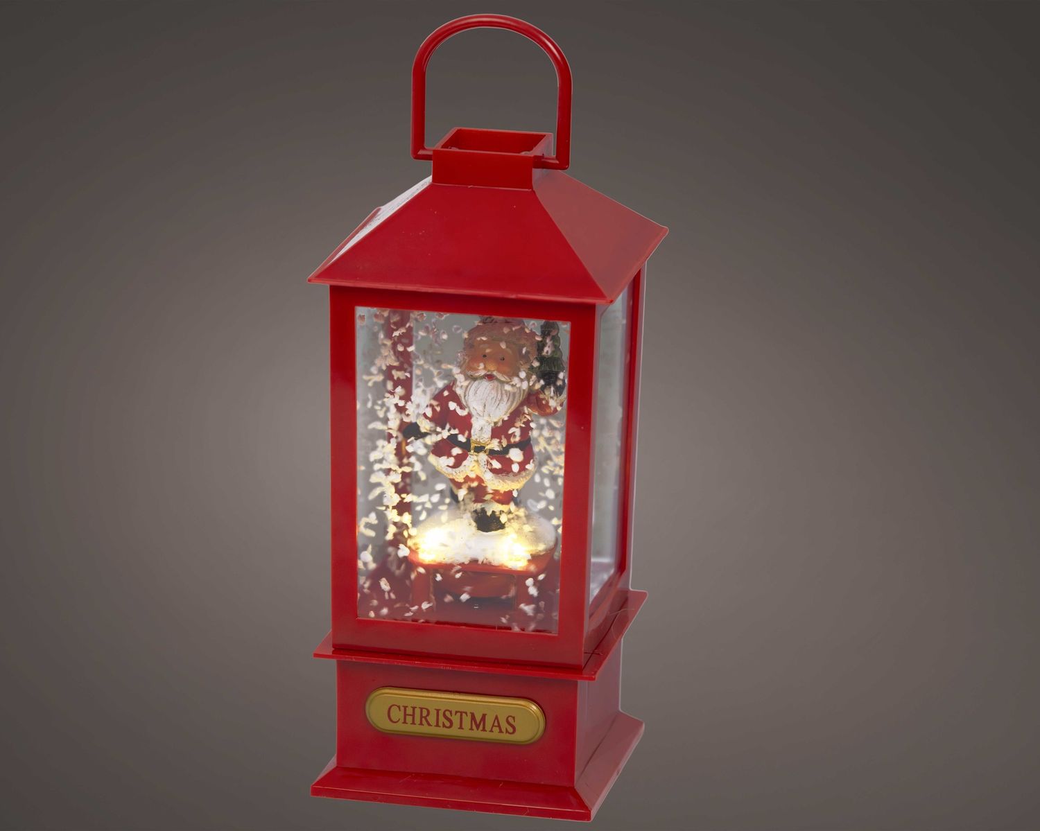 SANTA IN LANTERN W/SNOW LED SANTA IN LANTERN W/SNOW LED