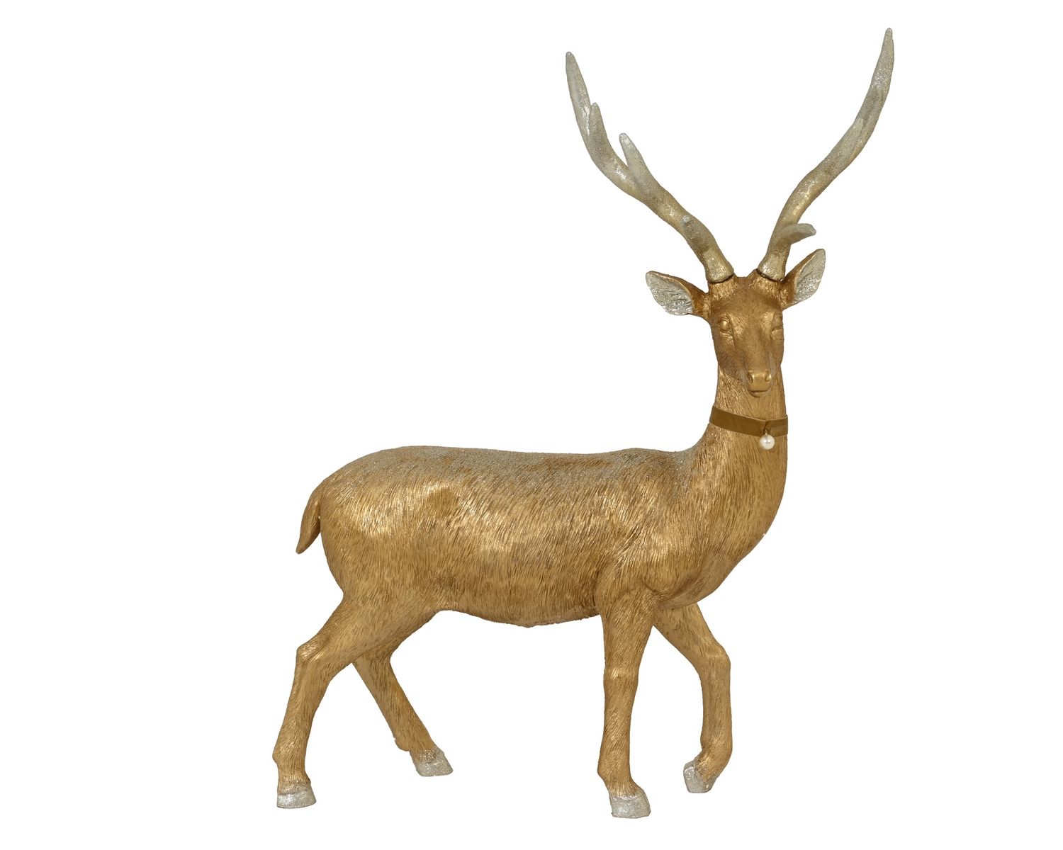 BRONZE POLYRESIN DEER W/LARGE ANTLERS BRONZE POLYRESIN DEER W/LARGE ANTLERS