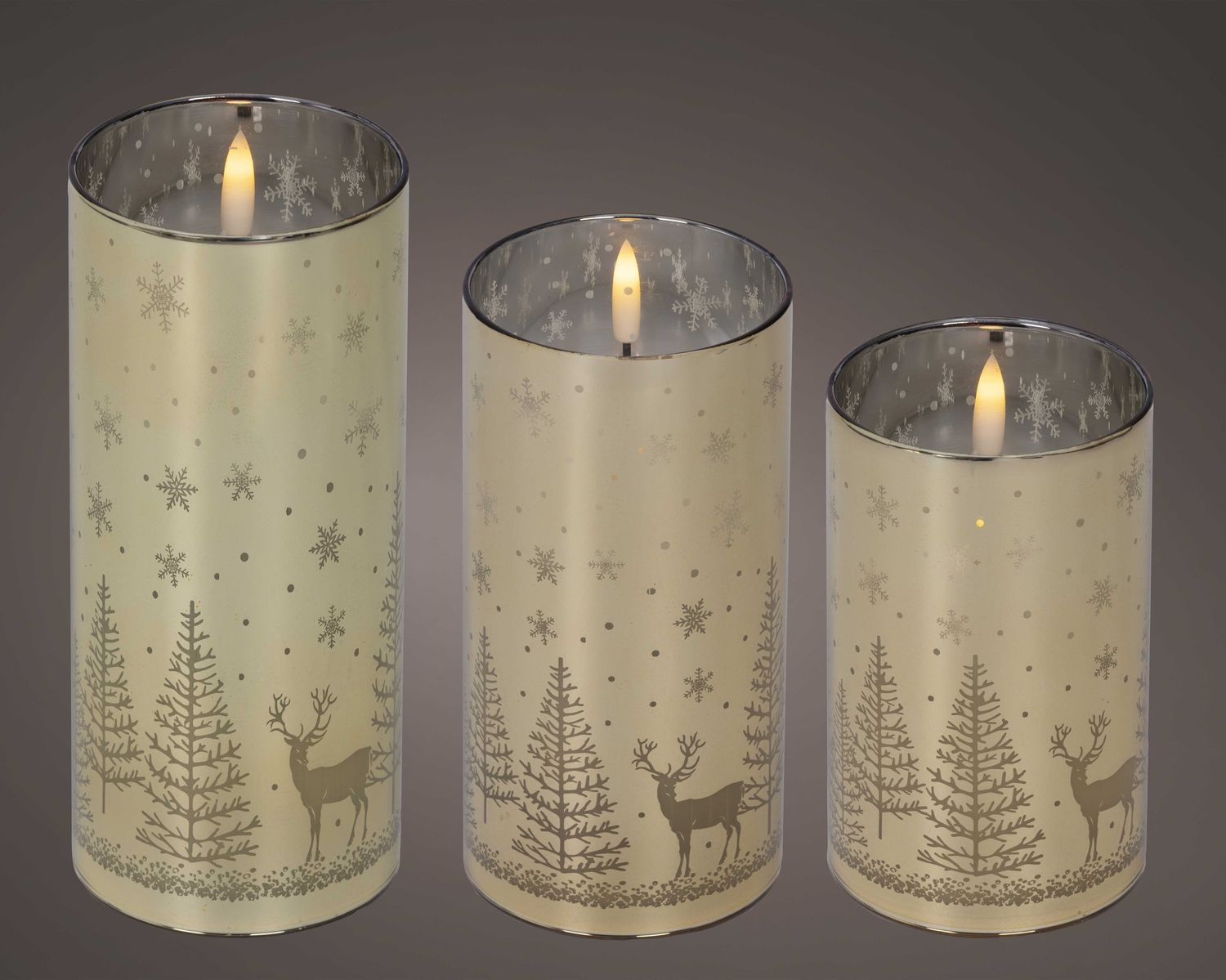 CHAMPAGNE GOLD GLASS LED CYLINDER TRIO CHAMPAGNE GOLD GLASS LED CYLINDER TRIO