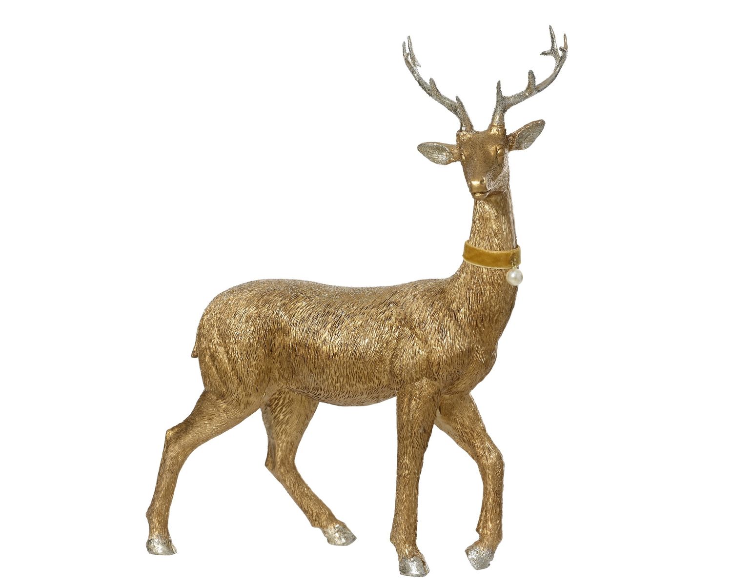 BRONZE POLYRESIN DEER W/SMALL ANTLERS BRONZE POLYRESIN DEER W/SMALL ANTLERS