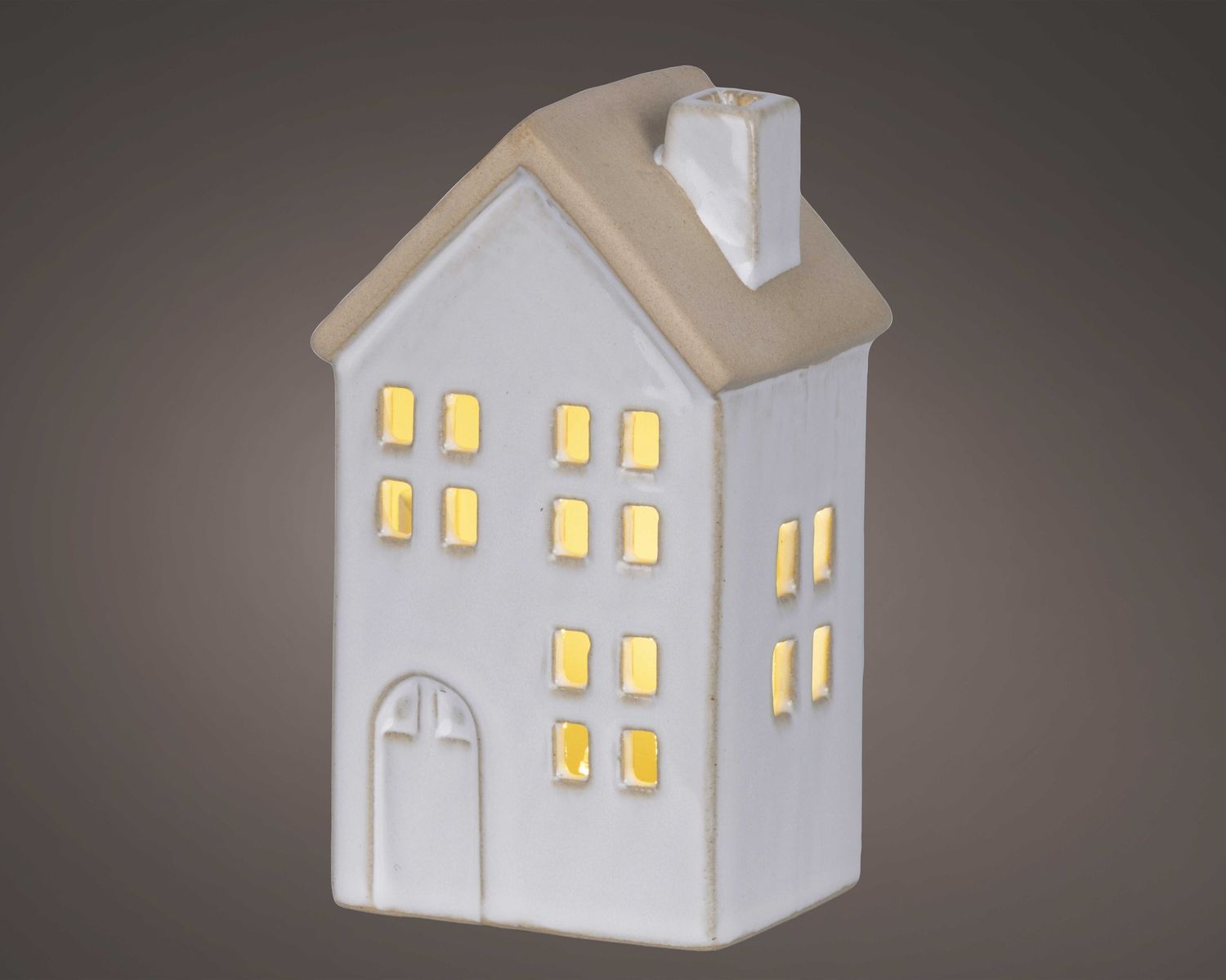 WHITE CERAMIX HOUSE 3 WINDOWS BROWN ROOF WHITE CERAMIX HOUSE 3 WINDOWS BROWN ROOF