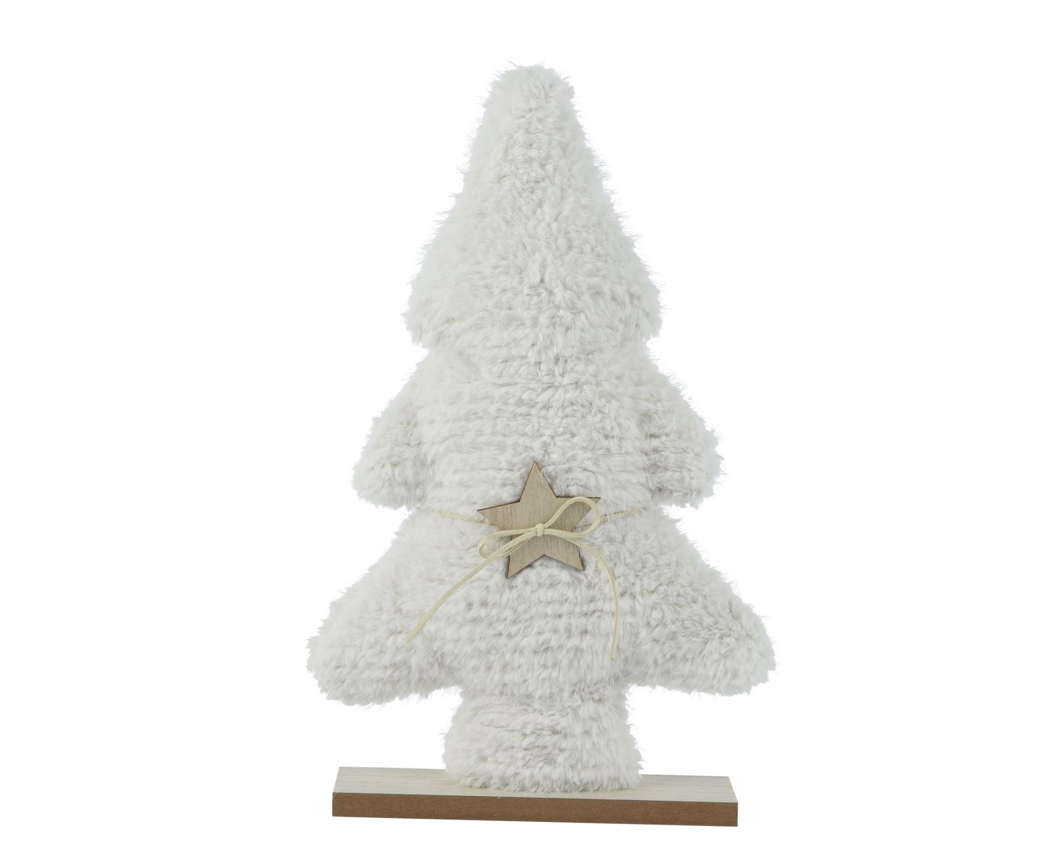 WHITE FAUX FUR WITH GOLD STAR TREE WHITE FAUX FUR WITH GOLD STAR TREE