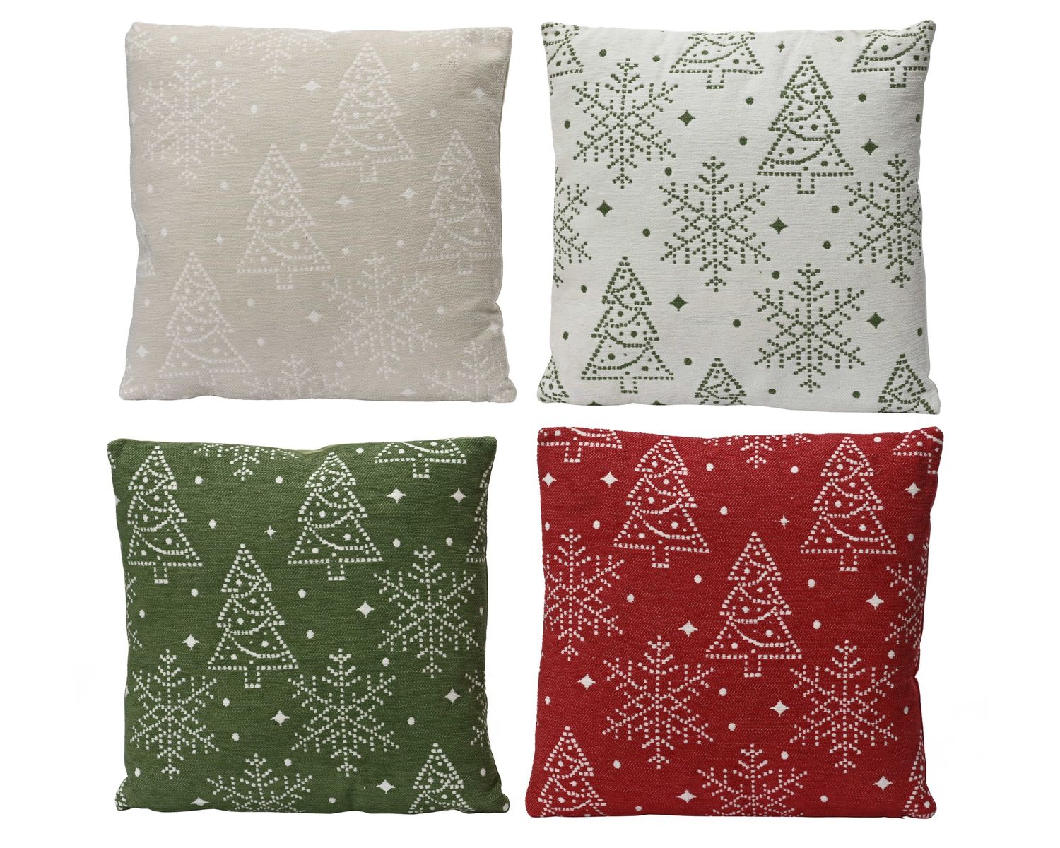 TREE & SNOWFLAKE GREEN THROW PILLOW TREE & SNOWFLAKE GREEN THROW PILLOW