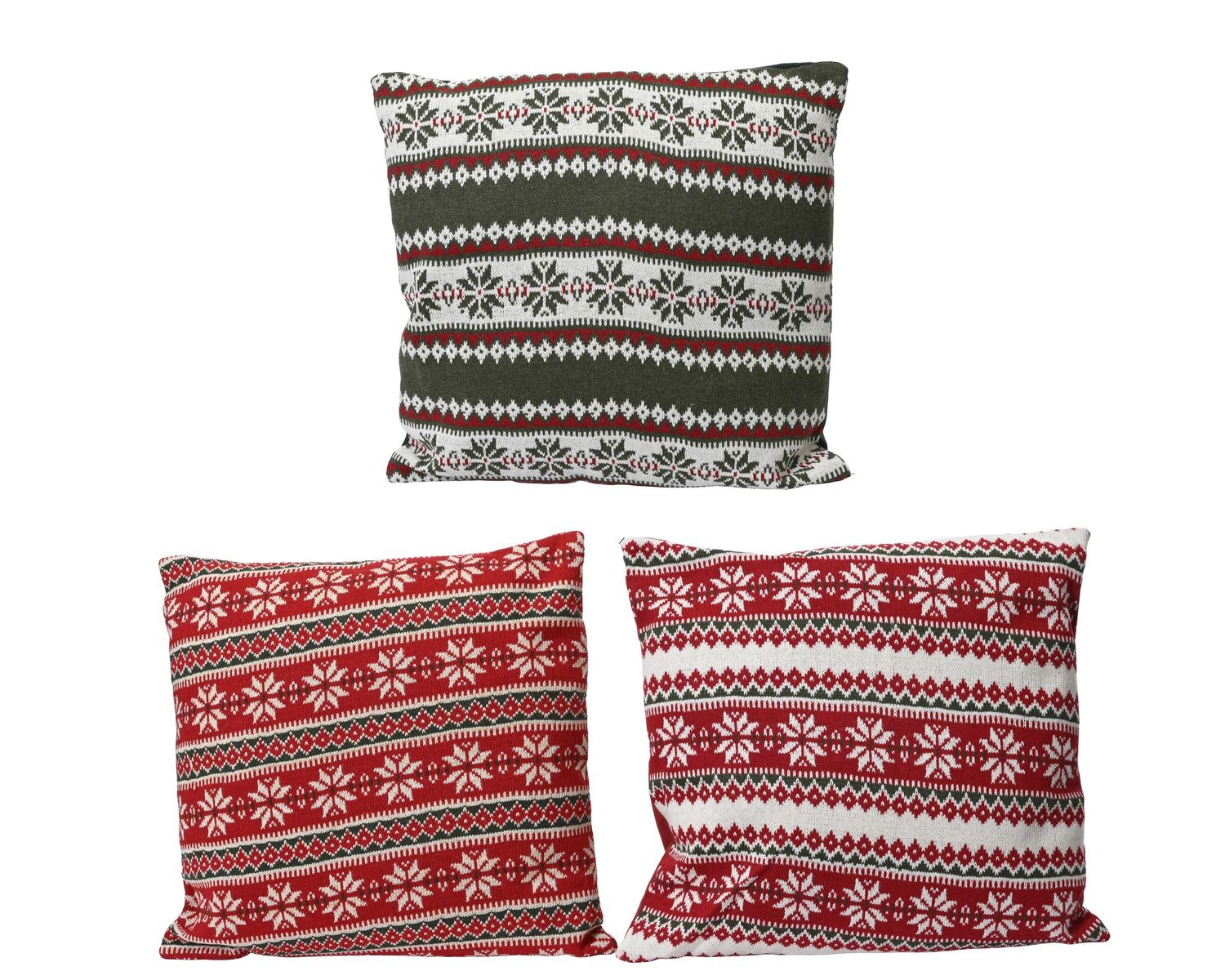 NORDIC PATTERN THROW PILLOW RED NORDIC PATTERN THROW PILLOW RED