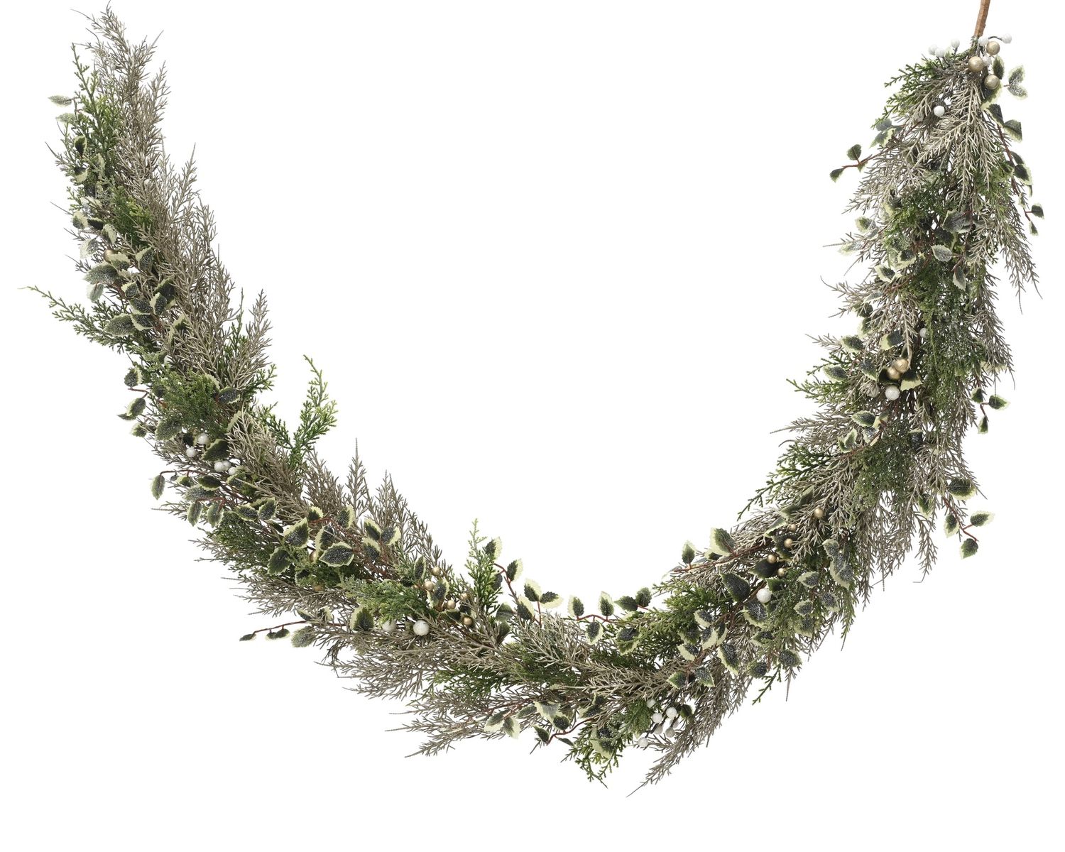 FAUX FIR GARLAND FROSTED FIR & EUCALYPTUS W/ SNOW BERRIES FAUX FIR GARLAND FROSTED FIR & EUCALYPTUS W/ SNOW BERRIES