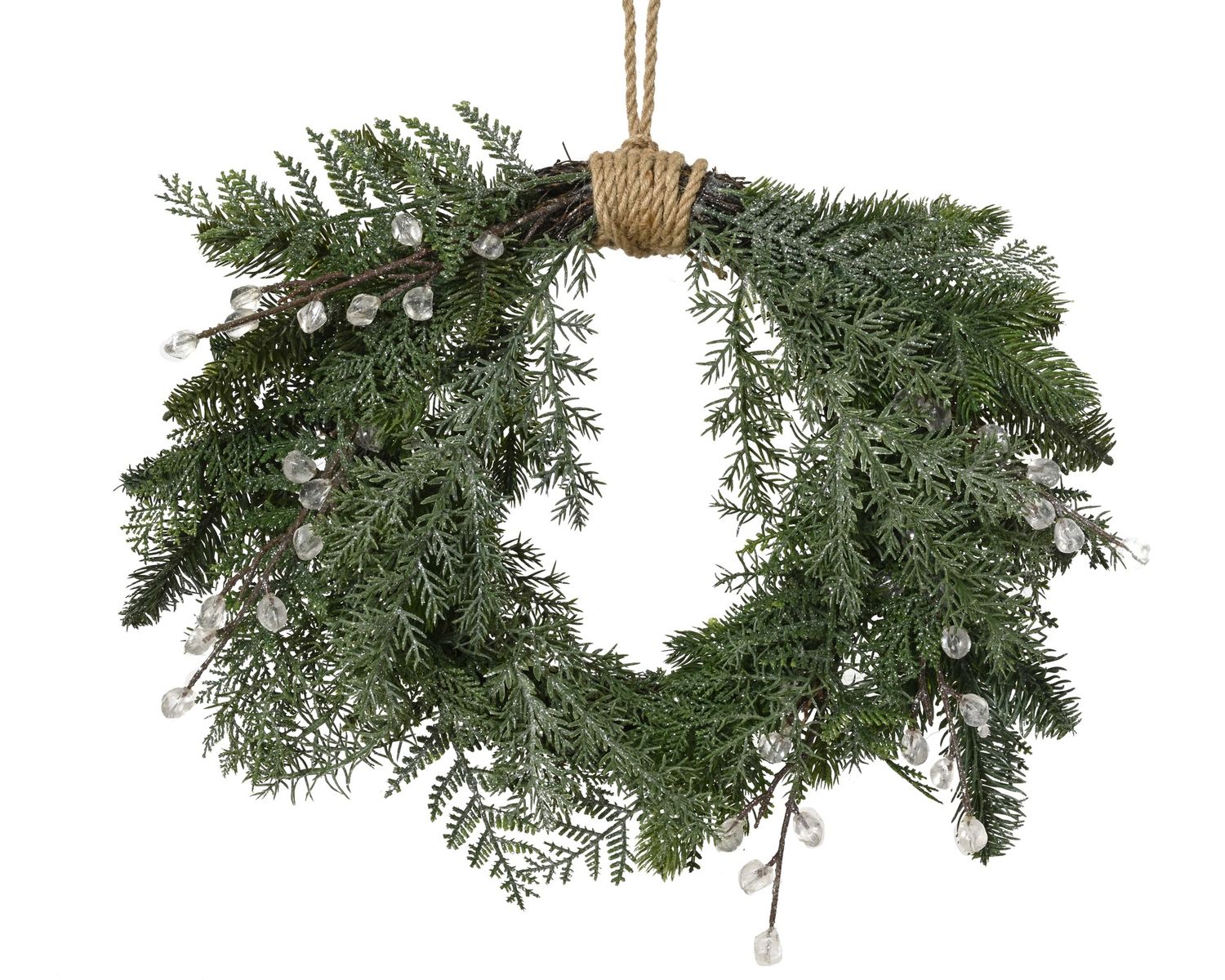 FAUX WREATH W/ICE CRYSTALS
