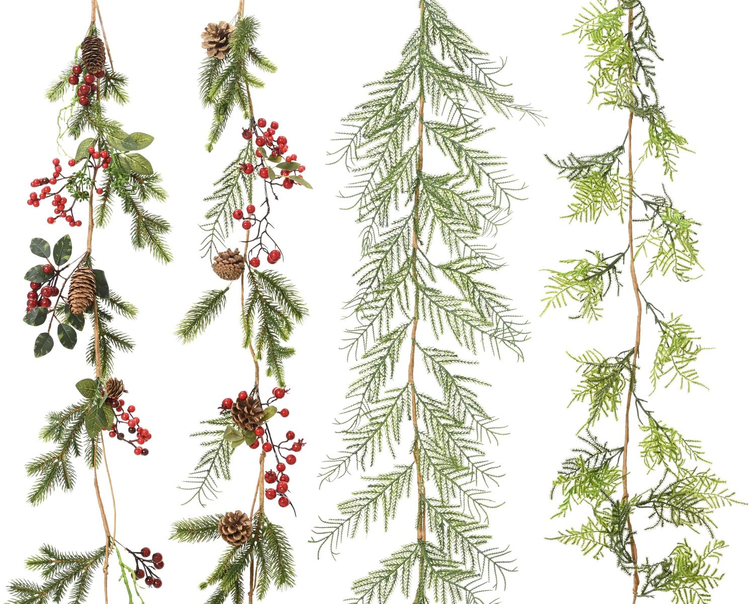 FAUX GARLAND FIR, HOLLY & PINE CONE DARK FAUX GARLAND FIR, HOLLY & PINE CONE DARK