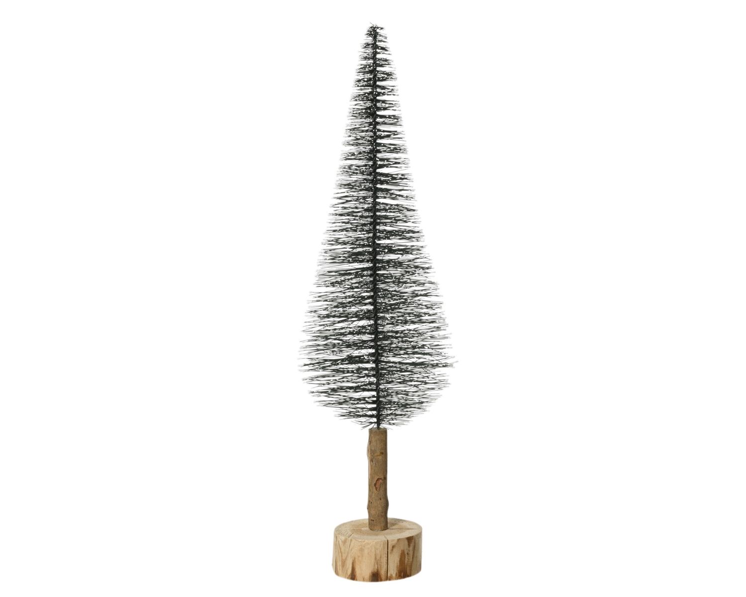 BLACK BOTTLE BRUSH TREE ON WOOD BASE SIZE B BLACK BOTTLE BRUSH TREE ON WOOD BASE SIZE B