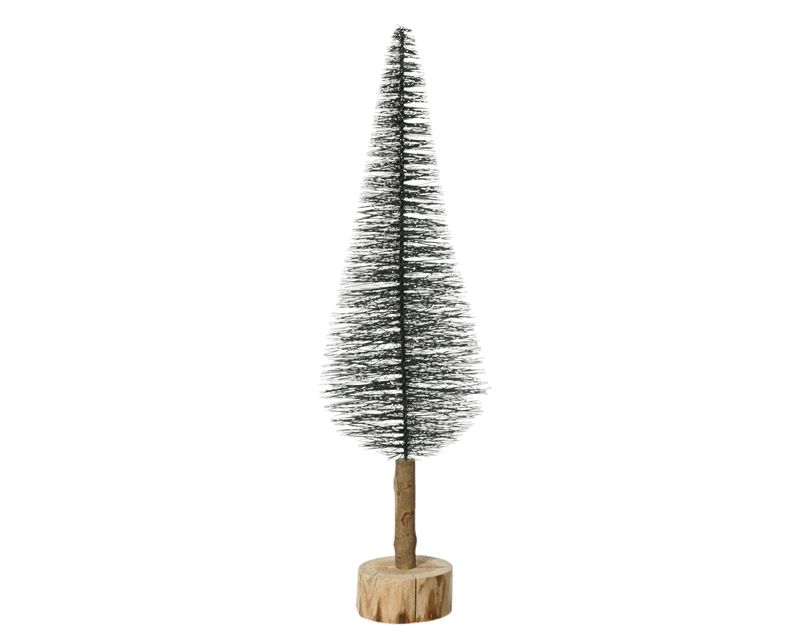 BLACK BOTTLE BRUSH TREE ON WOOD BASE SIZE B BLACK BOTTLE BRUSH TREE ON WOOD BASE SIZE B