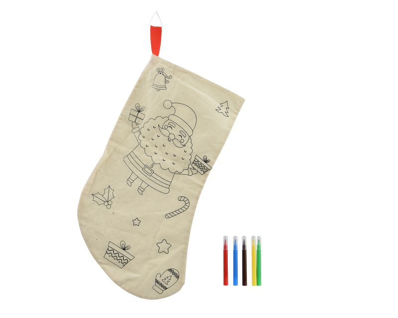 COLOUR YOUR OWN CMAS STOCKING - SANTA COLOUR YOUR OWN CMAS STOCKING - SANTA