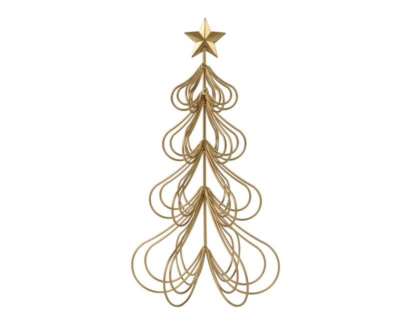 ABSTRACT GOLD WIRE TREE W/STAR TOPPER SIZE A ABSTRACT GOLD WIRE TREE W/STAR TOPPER SIZE A
